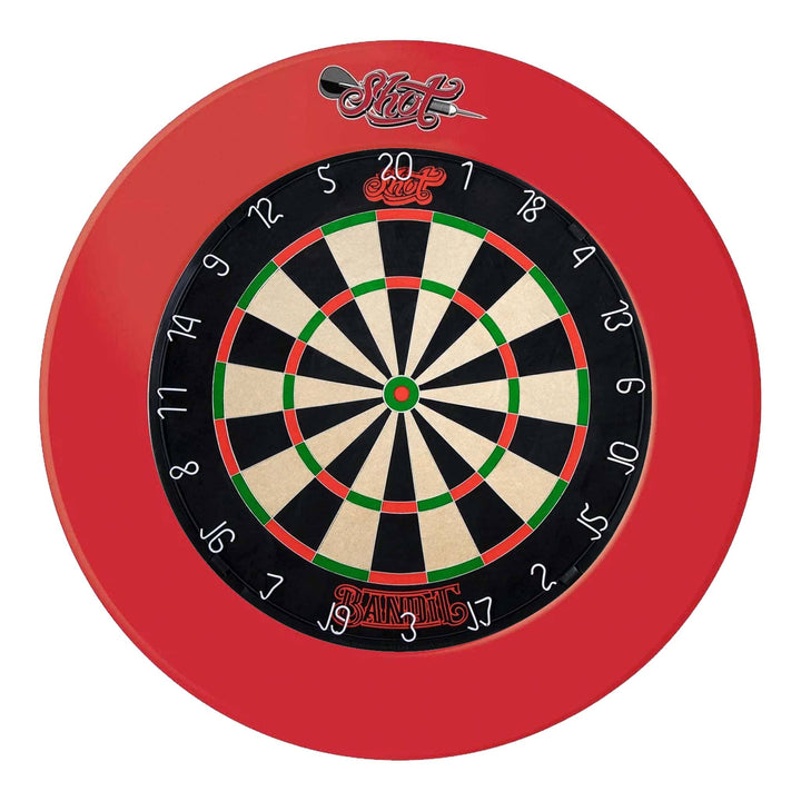 Shot Bandit Dartboard & One Piece Surround Bundle Bandit / Red Boards