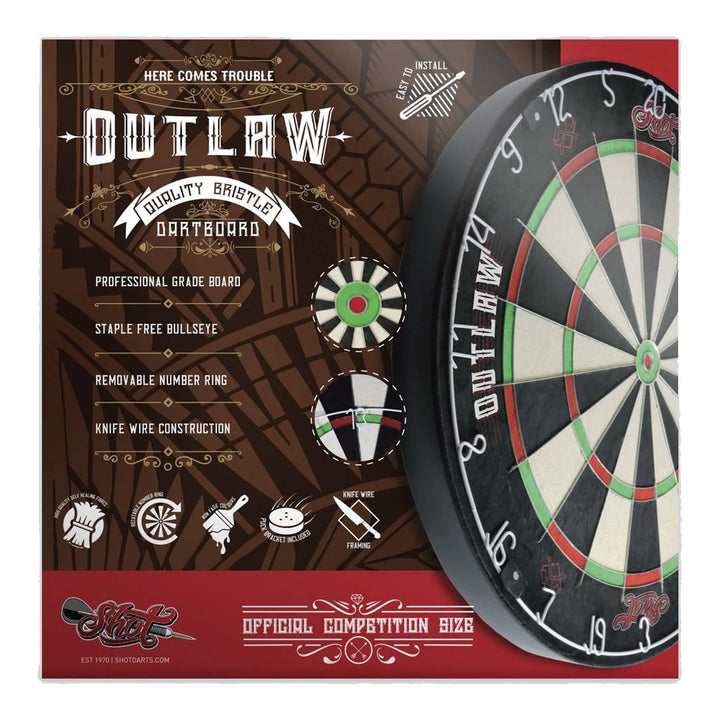 Shot Outlaw Dartboard & One Piece Surround Bundle Boards