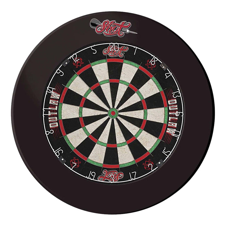 Shot Outlaw Dartboard & One Piece Surround Bundle Outlaw / Black Boards