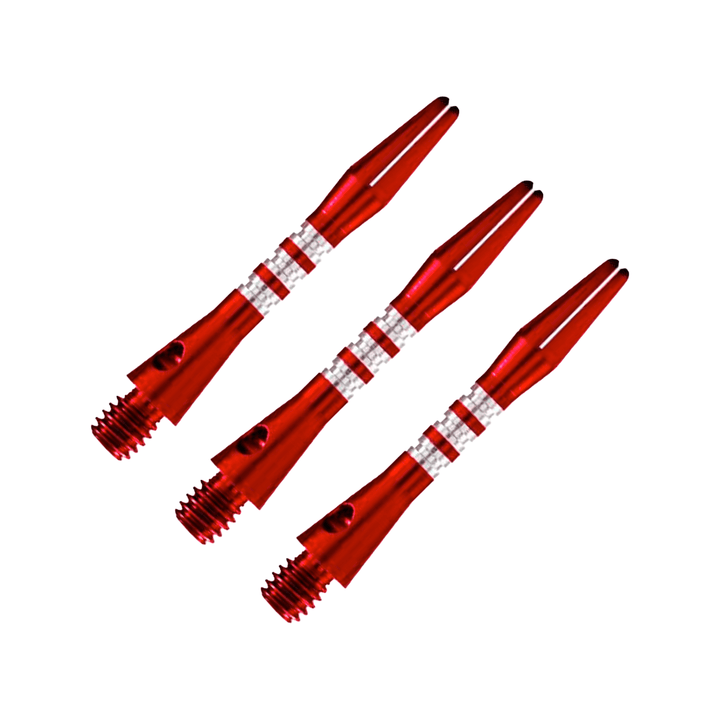 Shot Pyramid Short (39mm) Anodised Aluminium Dart Shafts Red Shafts