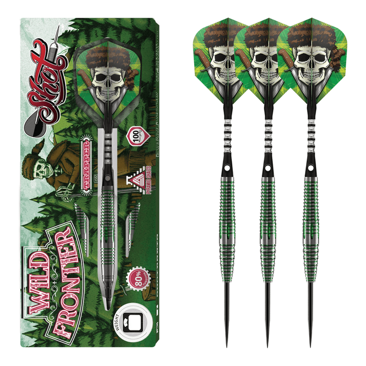 Shot Wild Frontier Trapper Steel Tip Darts - 80% Tungsten - 22 Grams Darts