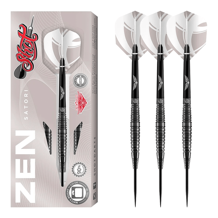 Shot Zen Satori Steel Tip Darts - 90% Tungsten - 23 Grams Darts