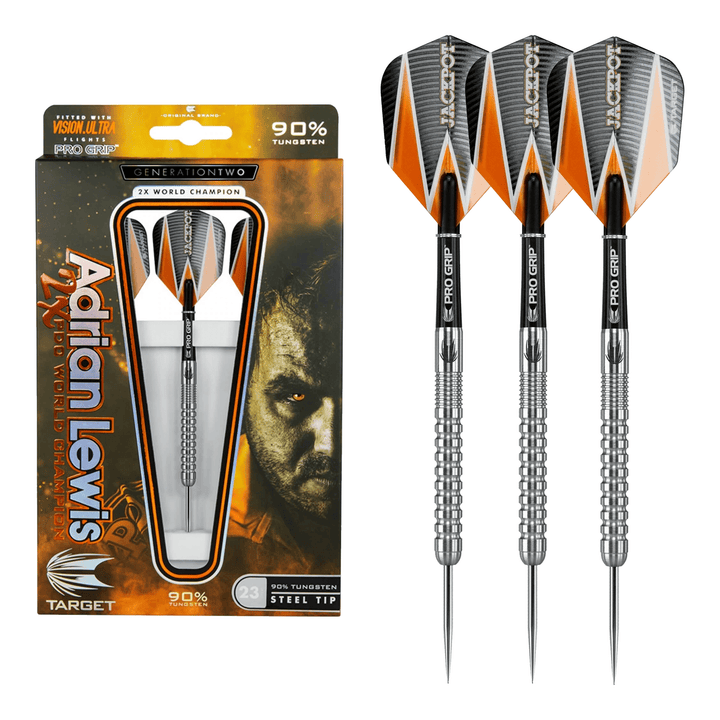 Target Adrian Lewis Gen 2 - 90% Tungsten Steel Tip Darts 21 Grams Darts