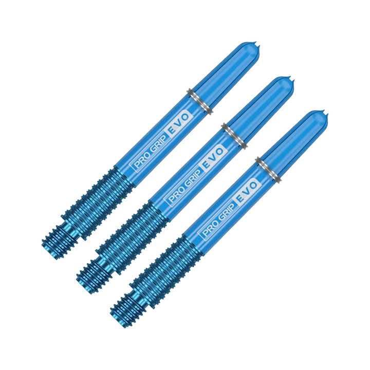 Target Pro Grip Evo - Aluminium / Nylon Dart Shafts Blue / Intermediate (42.7mm) Shafts