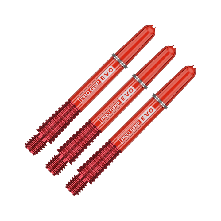 Target Pro Grip Evo - Aluminium / Nylon Dart Shafts Red / Intermediate (42.7mm) Shafts