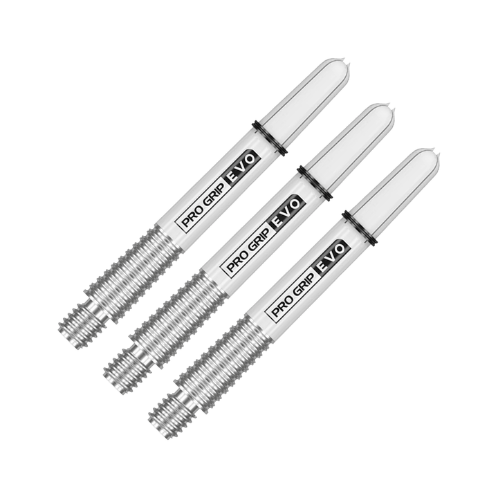 Target Pro Grip Evo - Aluminium / Nylon Dart Shafts White / Intermediate (42.7mm) Shafts