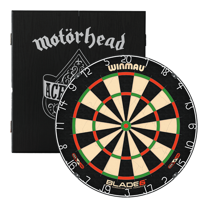 Winmau Blade 6 Dartboard & Rock Legends Cabinet Bundle Blade 6 / Ace Of Spades Boards