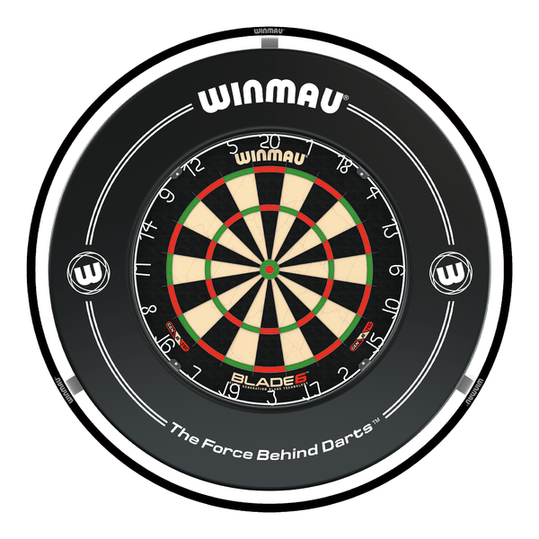 Winmau Blade 6 Dartboard, Surround & Light Bundle Blade 6 / Black / Winmau Plasma Light Boards