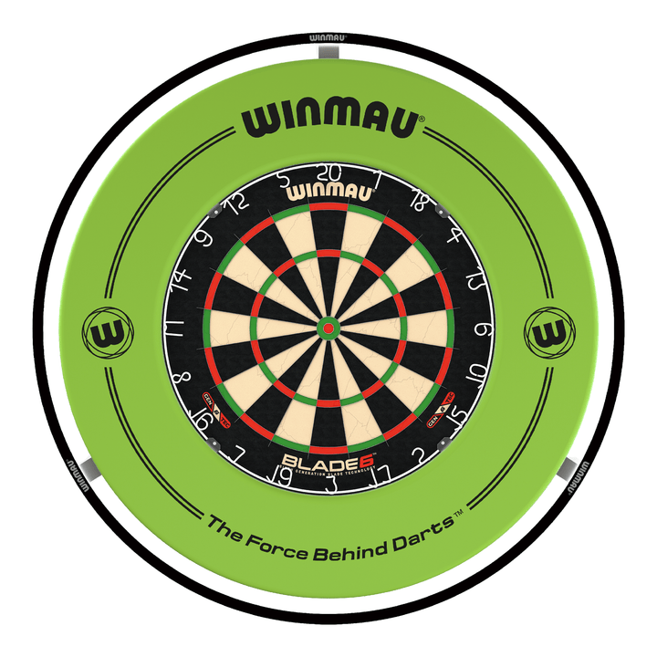 Winmau Blade 6 Dartboard, Surround & Light Bundle Blade 6 / Green / Winmau Plasma Light Boards