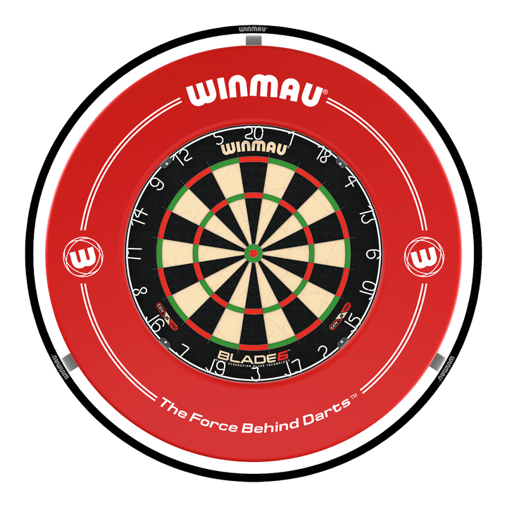 Winmau Blade 6 Dartboard, Surround & Light Bundle Blade 6 / Red / Winmau Plasma Light Boards