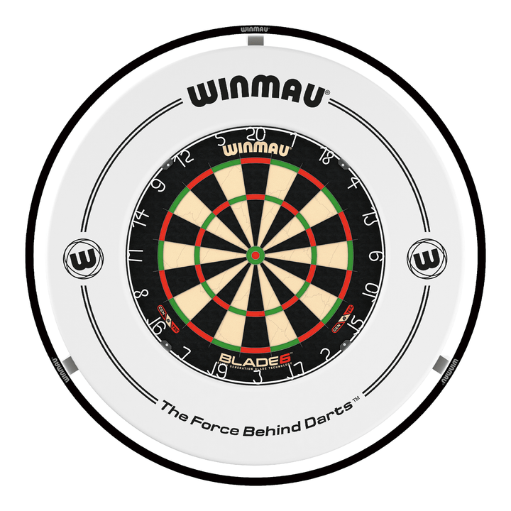 Winmau Blade 6 Dartboard, Surround & Light Bundle Blade 6 / White / Winmau Plasma Light Boards