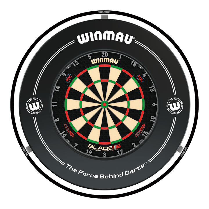 Winmau Blade 6 Dartboard, Surround & Light Bundle Boards