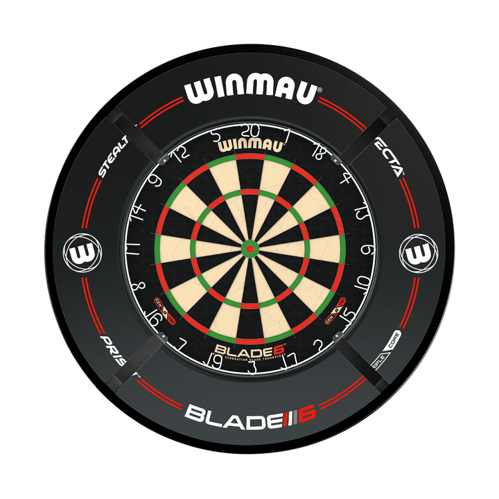 Winmau Blade 6 Dartboard, Surround & Light Bundle Boards