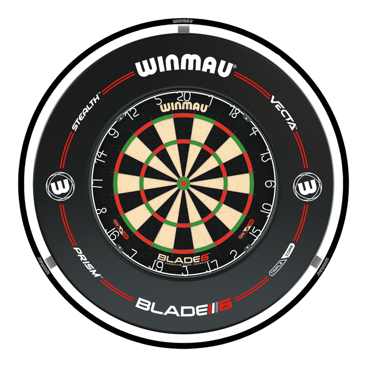 Winmau Blade 6 Dartboard, Surround & Light Bundle Boards