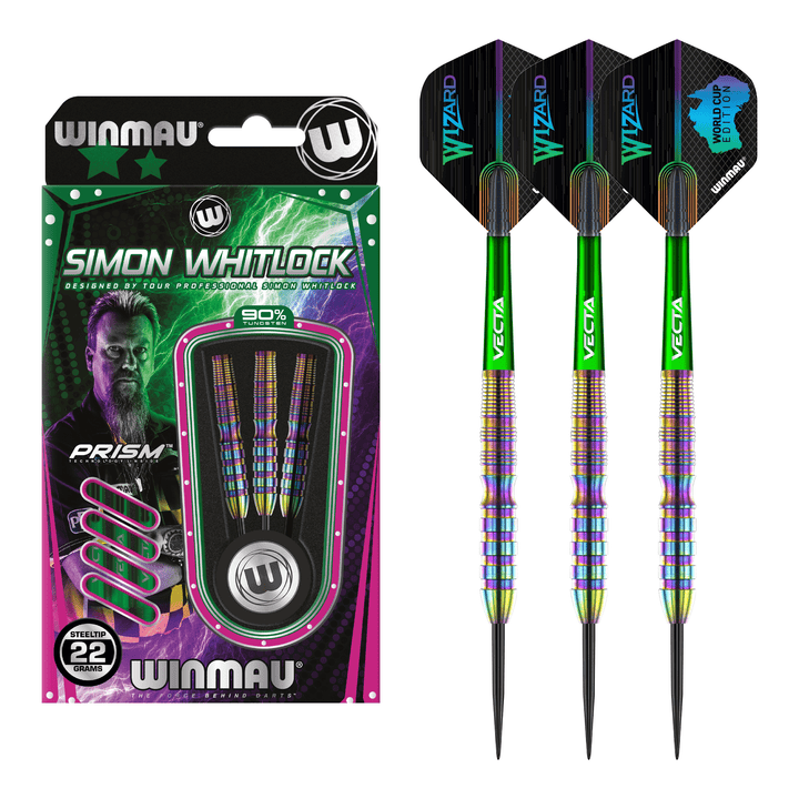 Winmau Simon Whitlock World Cup Special Edition - 90% Tungsten Steel Tip Darts 22 Grams Darts