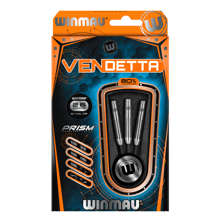 Winmau Vendetta Steel Tip Darts - 80% Tungsten - 26 Grams Darts
